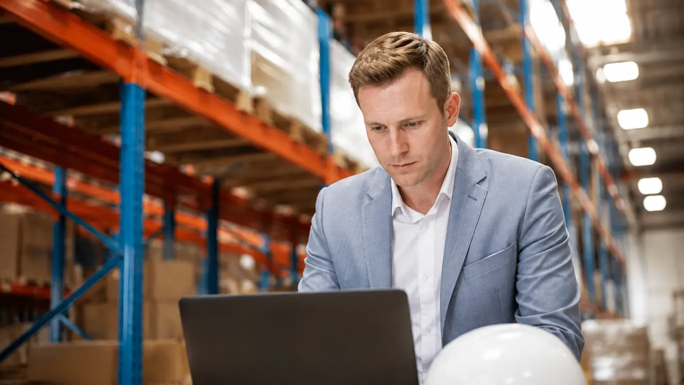 Warehouse manager coordinating supply-chain operations